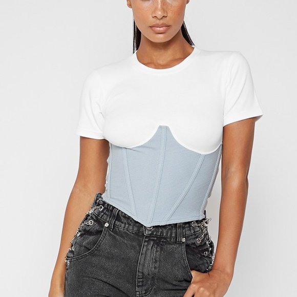 Maniere De Voir NEW CORSET UNDERBUST T SHIRT - Picture 5 of 5